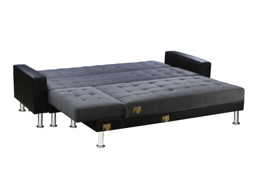 Konvertibles Ecksofa "Theo" - Schwarz und Grau - 5 Plätze