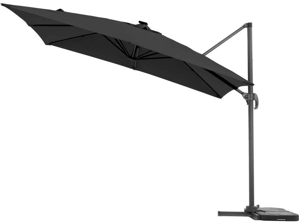 Freiarmgartenschirm LED Alu "Sun 4 Luxe" - Viereckig: 3 x 4 M - Ballastfuß enthalten