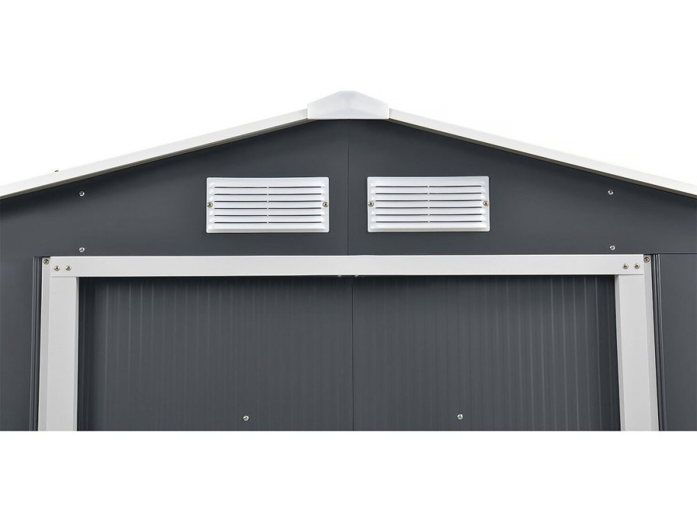 Gerätehaus aus Metall - "Vegas"- 15 m² mit Dachrinne - Grau