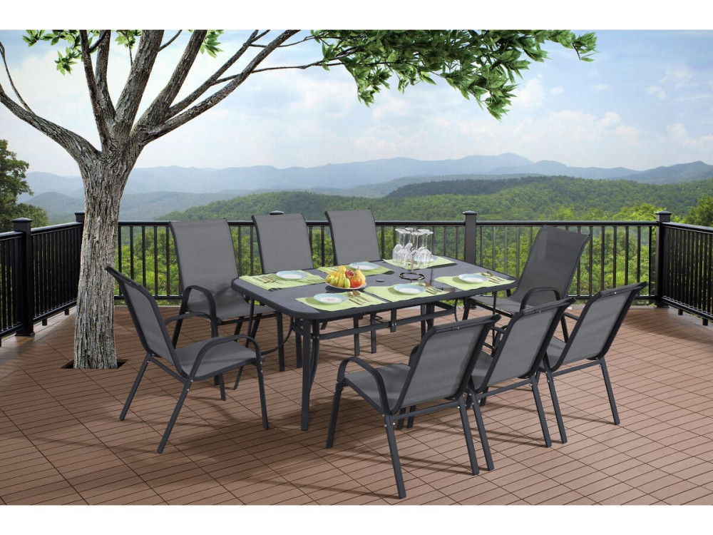 Gartentisch "Cordoba" - Phoenix - 8 Personen - Grau in Marmoroptik