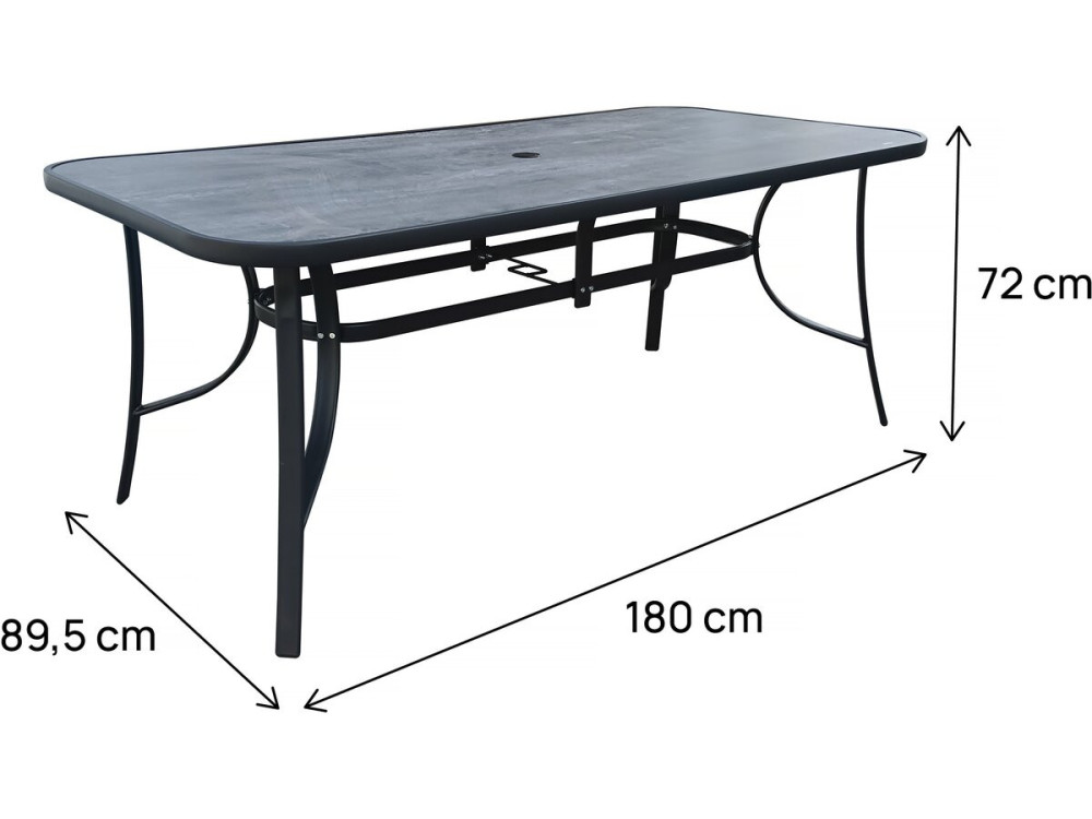 Gartentisch "Cordoba" - Phoenix - 8 Personen - Grau in Marmoroptik