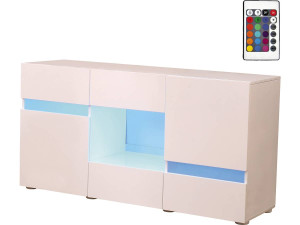 Schrank Led "Volta" - 140 x 40 x 72 cm - Weiß lackiert