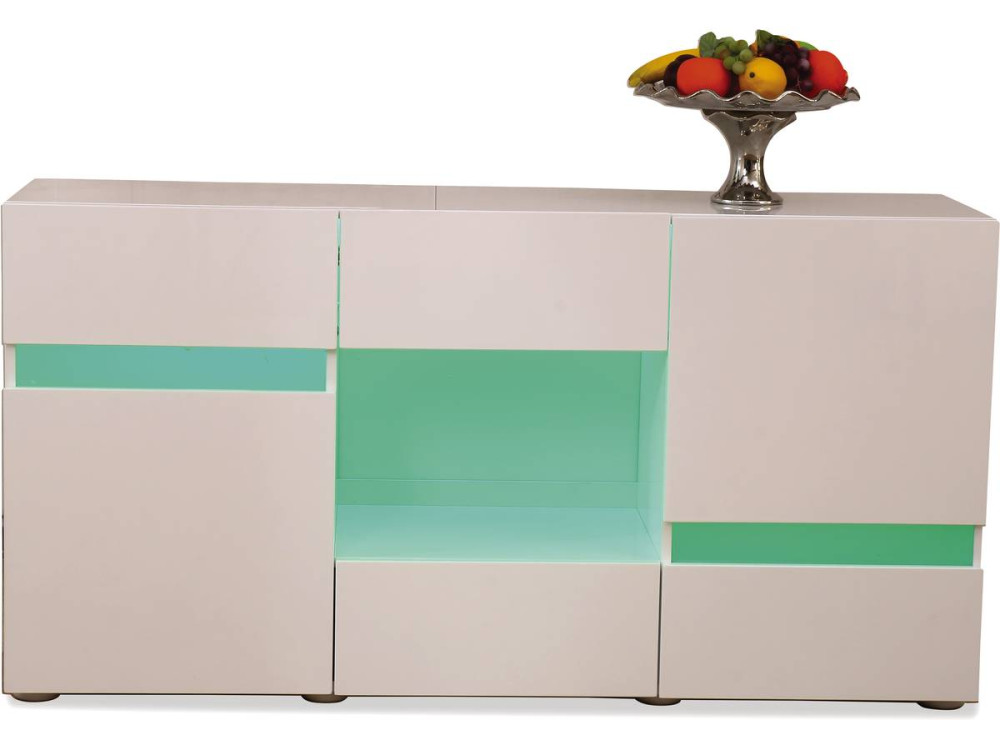 Schrank Led "Volta" - 140 x 40 x 72 cm - Weiß lackiert