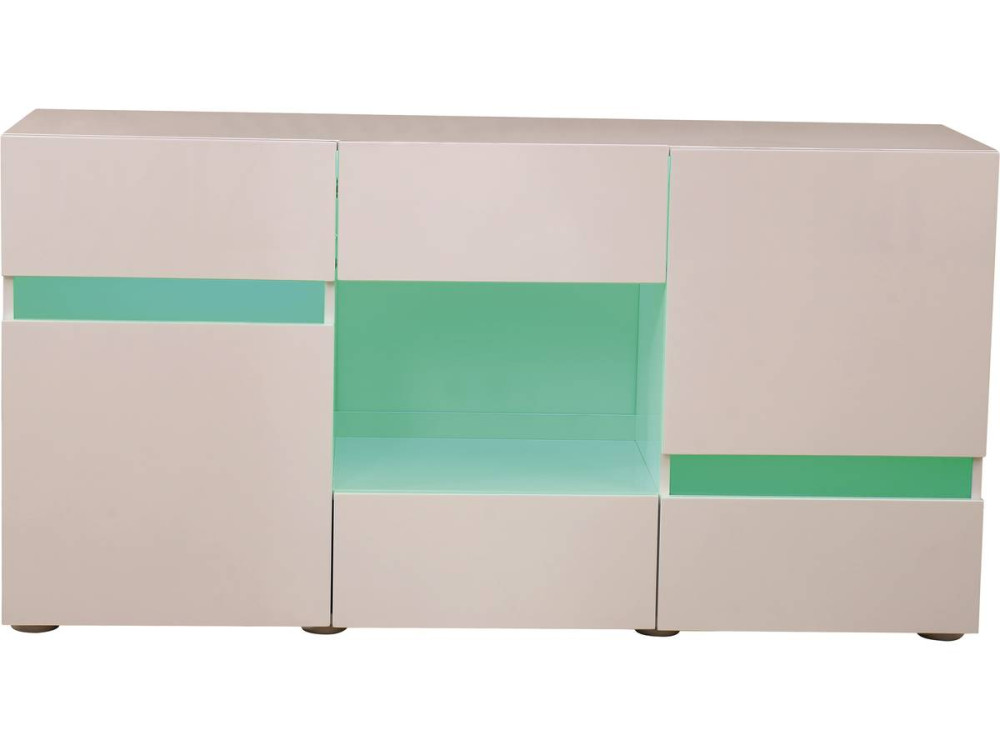 Schrank Led "Volta" - 140 x 40 x 72 cm - Weiß lackiert