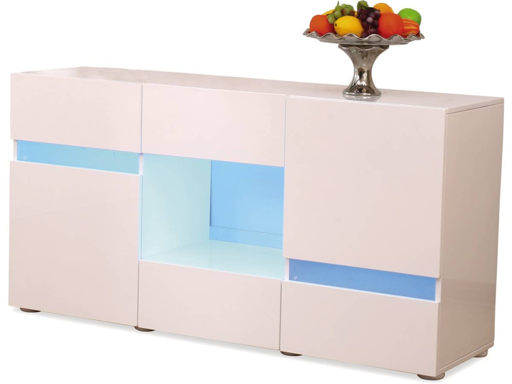 Schrank Led "Volta" - 140 x 40 x 72 cm - Weiß lackiert