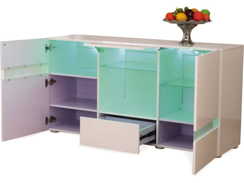 Schrank Led "Volta" - 140 x 40 x 72 cm - Weiß lackiert