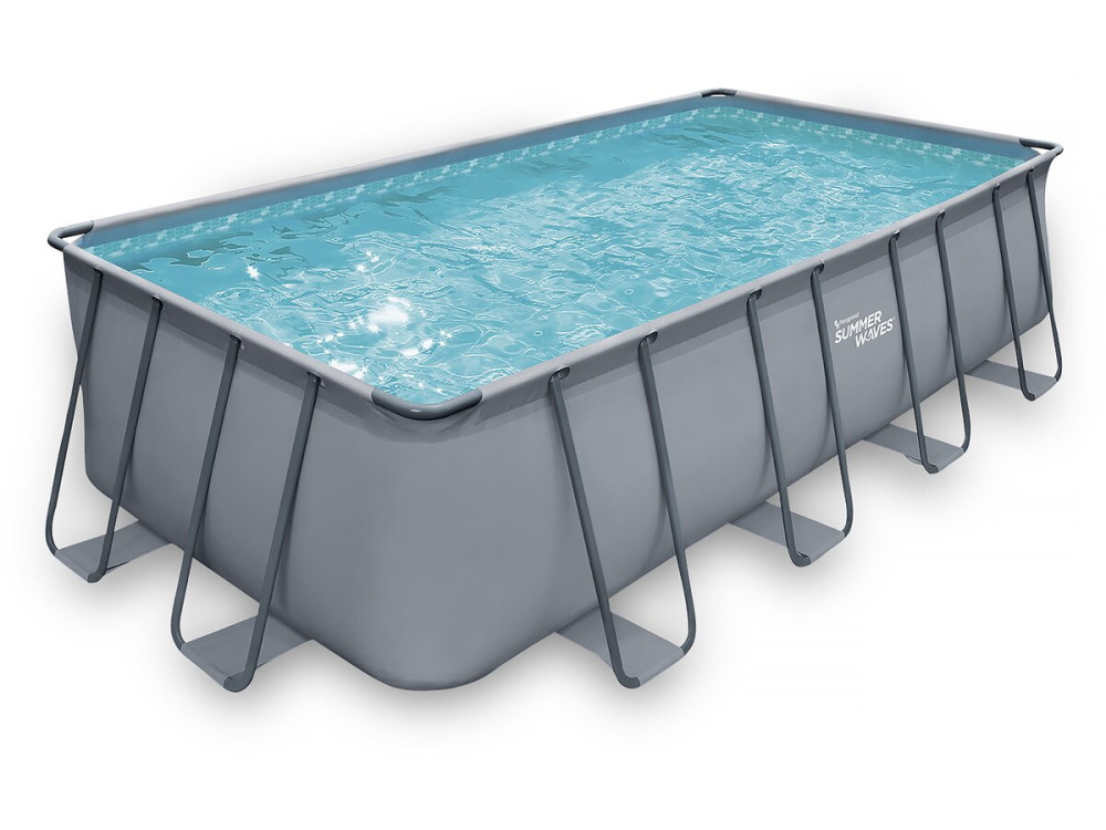 Framepool grau - "LUDO 2" - 4,01 x 2,01 x 1,22 m - Sandfiltergruppe 2,5 m3/h
