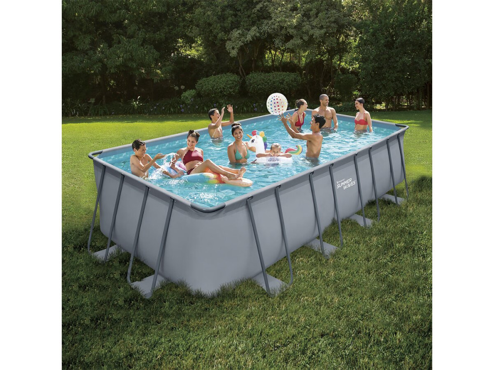 Framepool grau - "LUDO 2" - 4,01 x 2,01 x 1,22 m - Sandfiltergruppe 2,5 m3/h