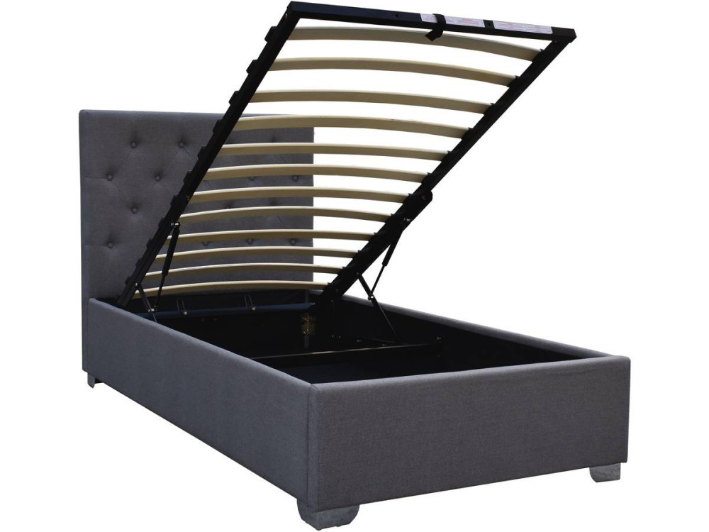 Einzelbett mit Bettkasten "Tino" - 90 x 190 cm - Grau