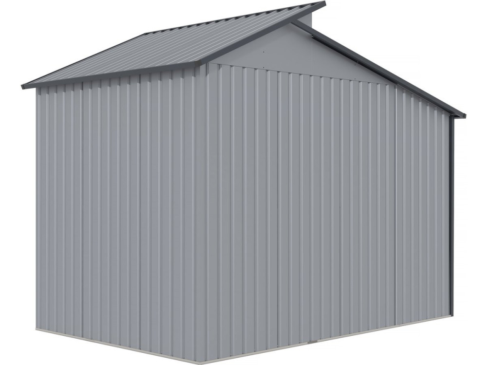 Gerätehaus aus Metall mit Unterstand "Madras" - 5,64 m² - 193 x 292 x 229 cm - Grau