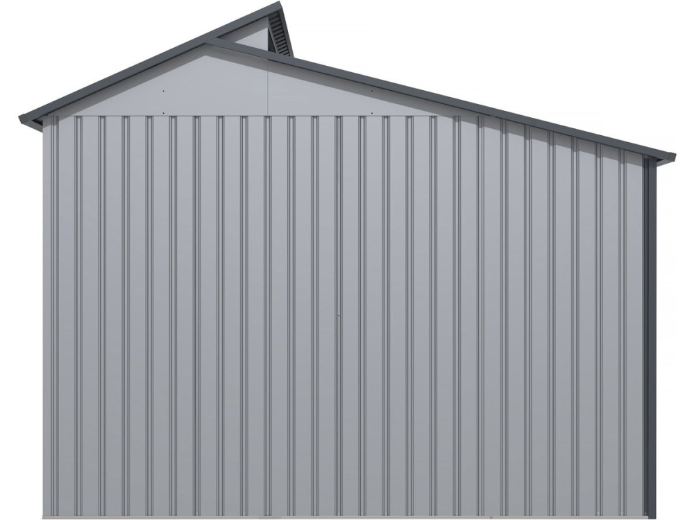 Gerätehaus aus Metall mit Unterstand "Madras" - 5,64 m² - 193 x 292 x 229 cm - Grau