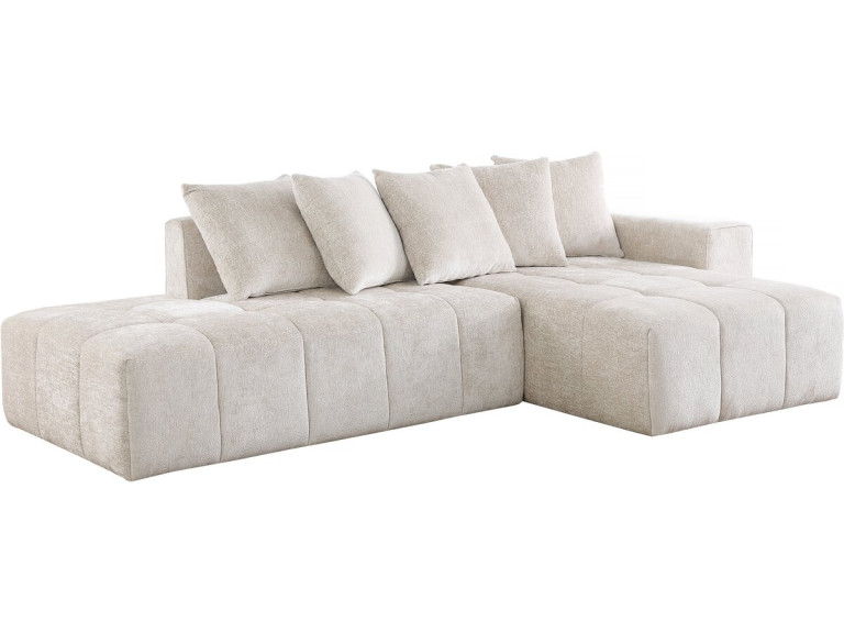 Ecksofa Haussmann“ aus Chenille-Stoff „Haussmann“ 3-Sitzer - Beige