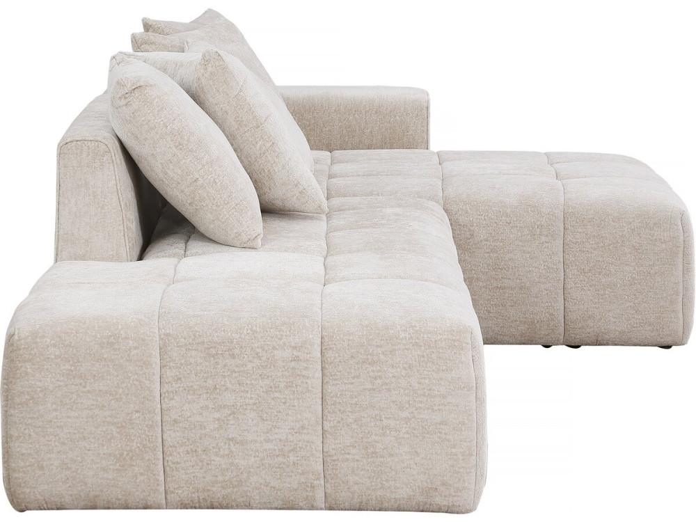 Ecksofa Haussmann“ aus Chenille-Stoff „Haussmann“ 3-Sitzer - Beige