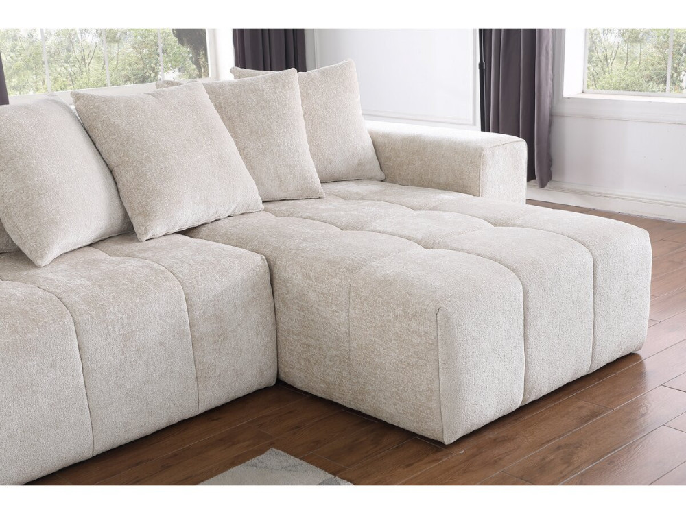 Ecksofa Haussmann“ aus Chenille-Stoff „Haussmann“ 3-Sitzer - Beige