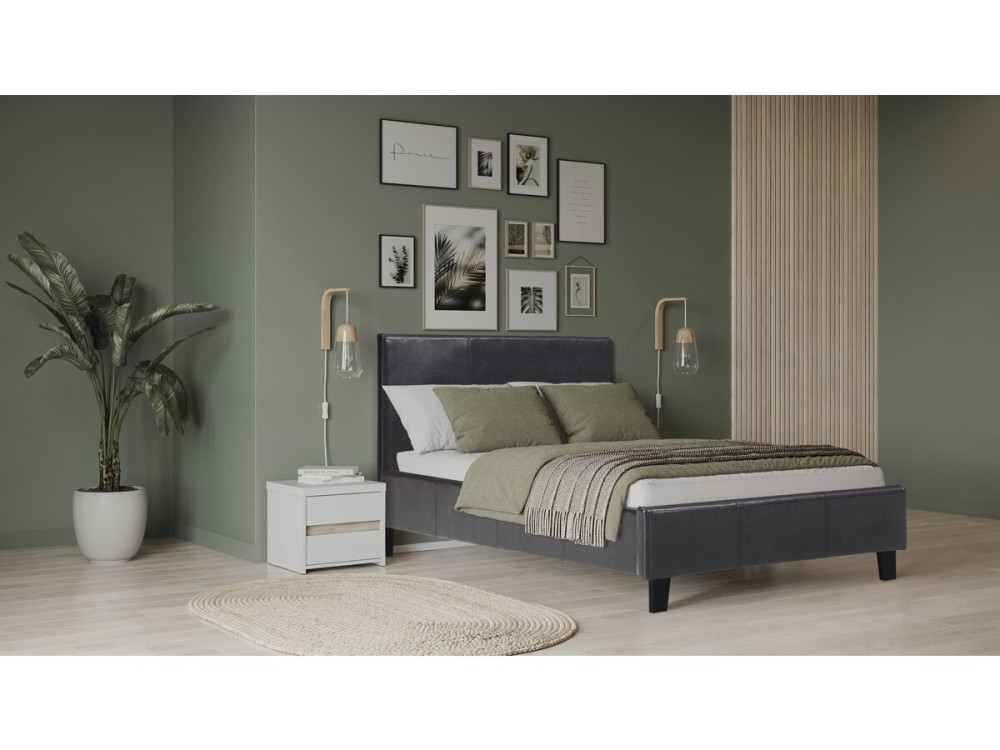 Einzelbett "Lina" - 90 x 190 cm - Schwarz