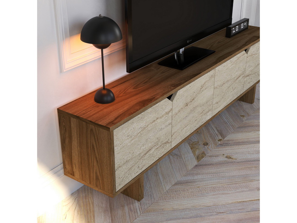 TV-Möbel aus Holz "istemi" 180 x 30 x 50 cm - Nussbaum