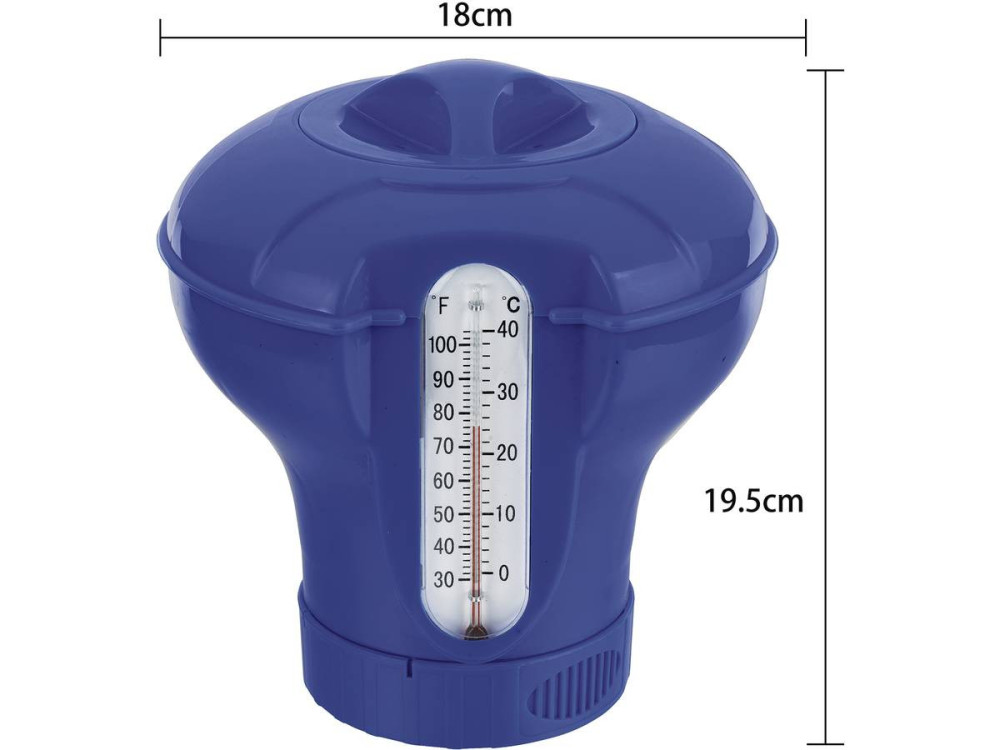 Schwimmender Chlorspender mit integriertem Thermometer