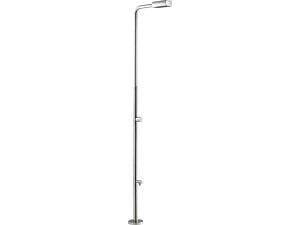 Klassische Schwimmbad-Dusche mit Fußspülung „Angel“ – H. 212,8 cm – Stahl