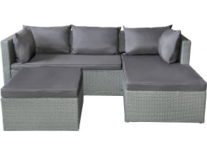 Gartenlounge aus Polyrattan 3-Sitzer "Diya" - Grau