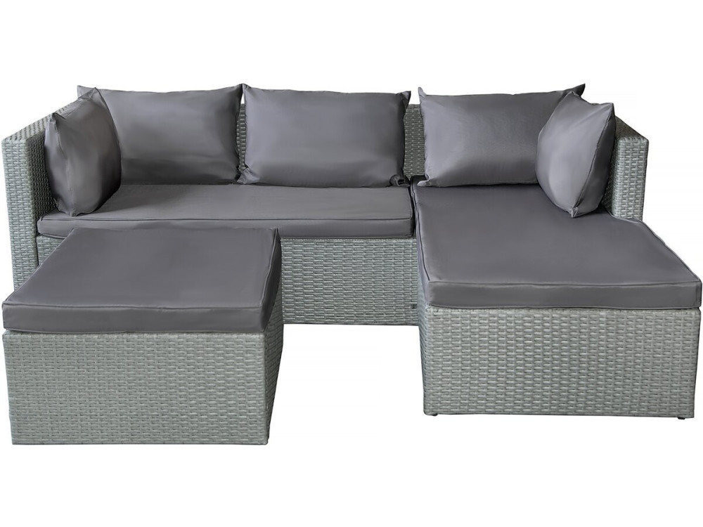 Gartenlounge aus Polyrattan 3-Sitzer "Diya" - Grau