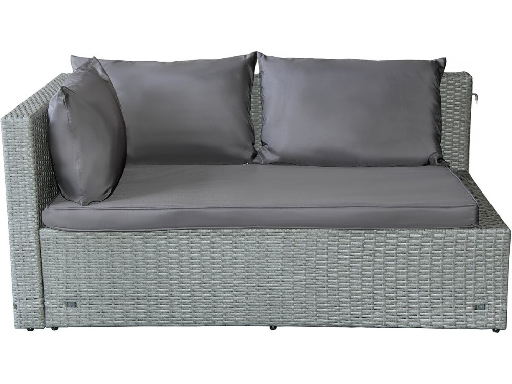 Gartenlounge aus Polyrattan 3-Sitzer "Diya" - Grau