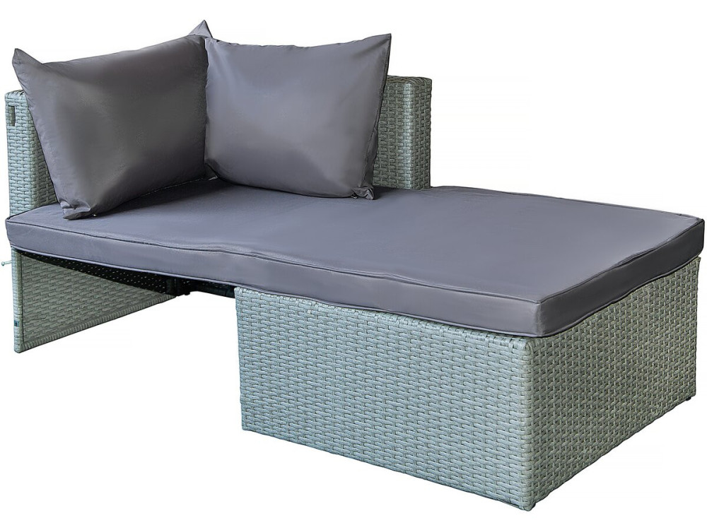 Gartenlounge aus Polyrattan 3-Sitzer "Diya" - Grau