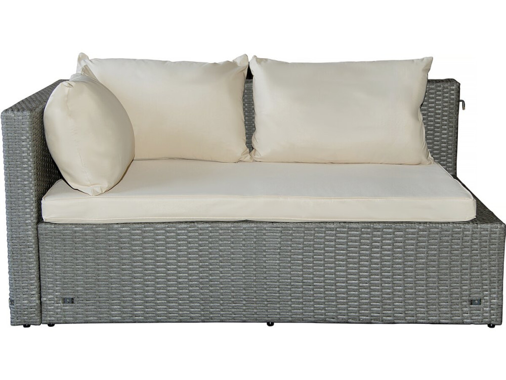 Gartenlounge aus Polyrattan 3-Sitzer "Diya" - Hellgrau