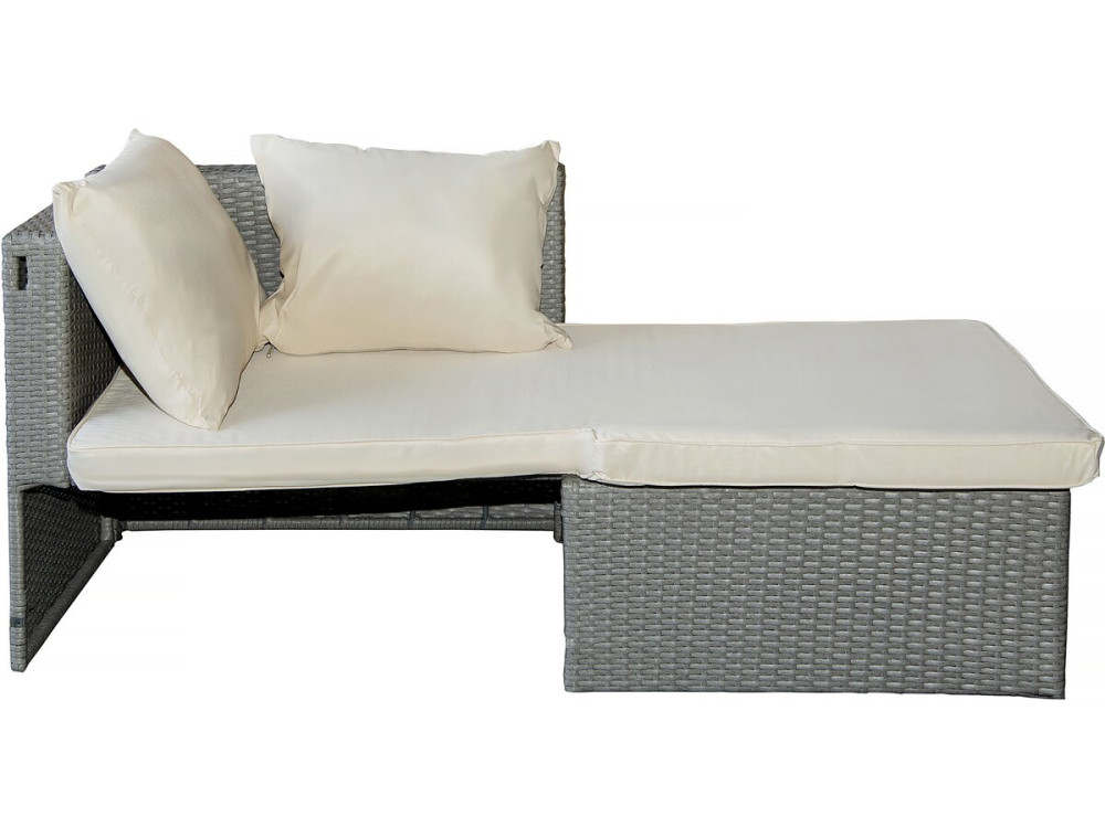 Gartenlounge aus Polyrattan 3-Sitzer "Diya" - Hellgrau