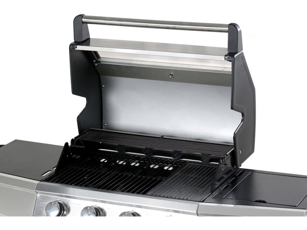 Gasgrill mit Glasdeckel "Bingo 5" + Schutzhülle - Schwarz