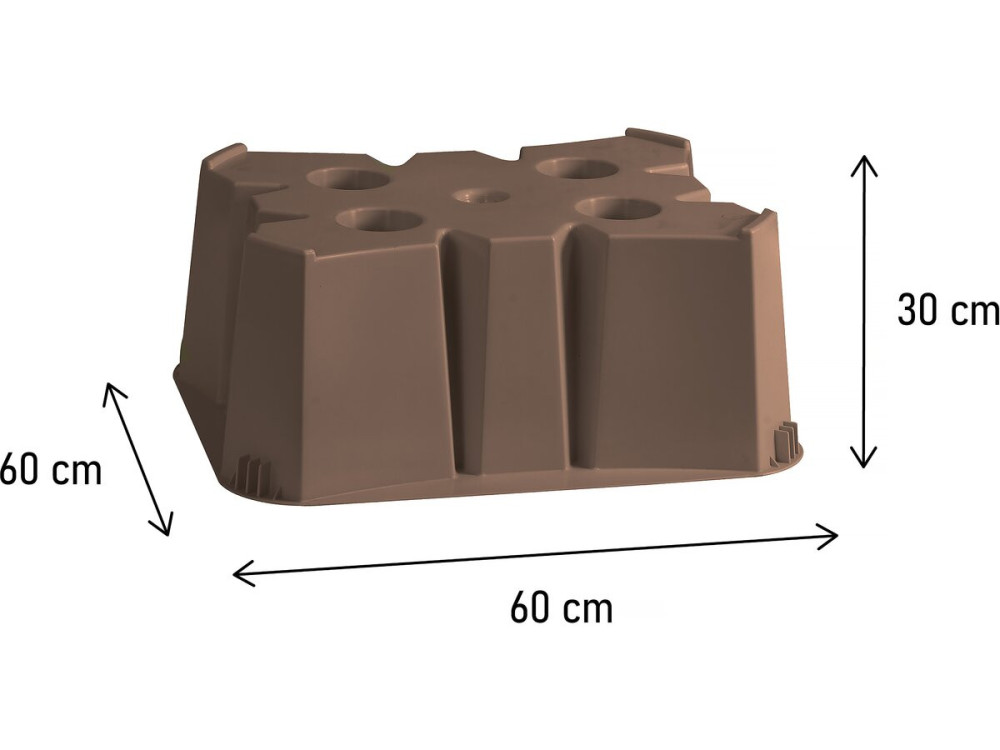 Sockel für Wasserauffangbehälter 200 und 350 L -  60 x 60 x 30 cm - Taupe