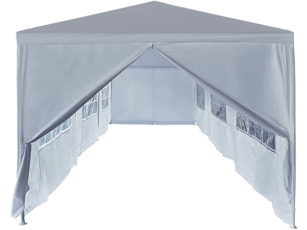 Partyzelt Gartenpavillion "Carolina 9" - 24.39 m² - 3 x 9 m - Weiß
