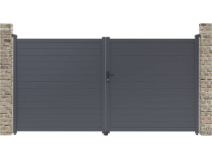 Gartentor aus Aluminium "Marc" - 349,5 x 180,9 cm - Grau