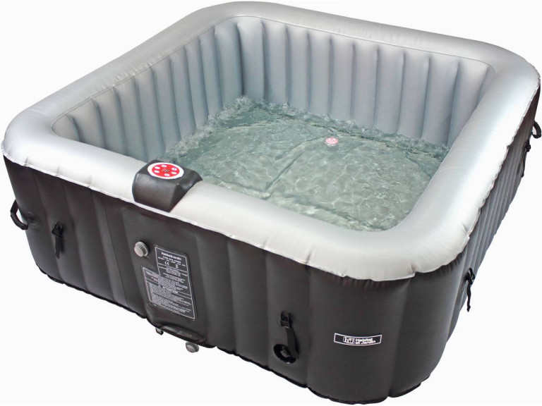 Aufblasbarer Whirlpool mit LED-Schwimmkreis "Nice" - 6 Plätze - Grau/Schwarz