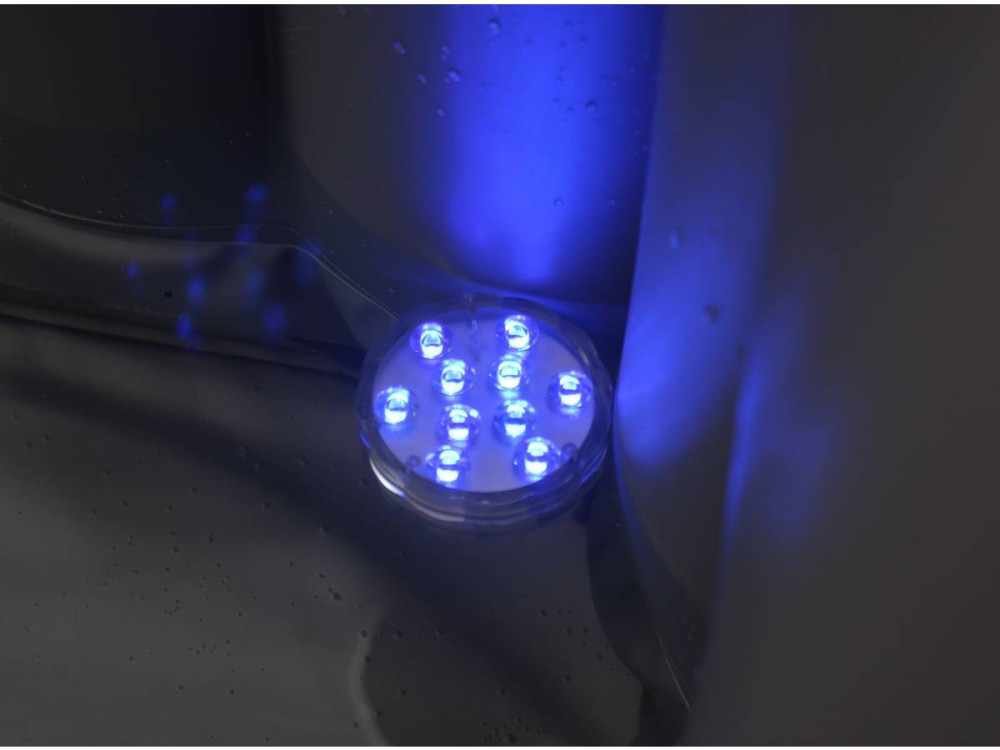 Aufblasbarer Whirlpool mit LED-Schwimmkreis "Nice" - 6 Plätze - Grau/Schwarz