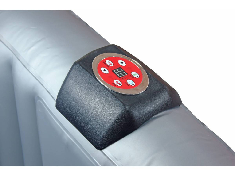 Aufblasbarer Whirlpool mit LED-Schwimmkreis "Nice" - 6 Plätze - Grau/Schwarz