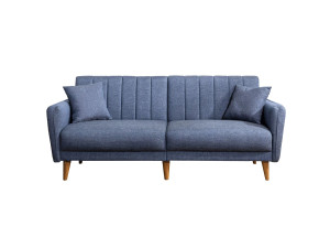 3-Sitzer Stoff-Schlafsofa "Aqua" 205 x 85 x 85 cm - Dunkelblau