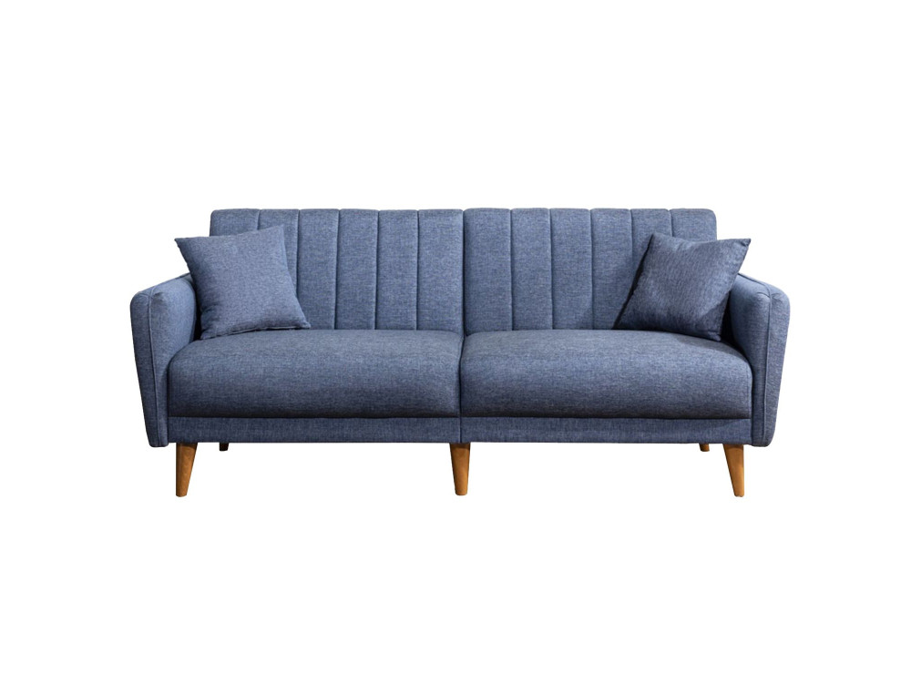 3-Sitzer Stoff-Schlafsofa "Aqua" 205 x 85 x 85 cm - Dunkelblau