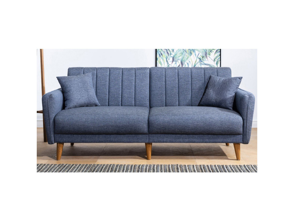 3-Sitzer Stoff-Schlafsofa "Aqua" 205 x 85 x 85 cm - Dunkelblau