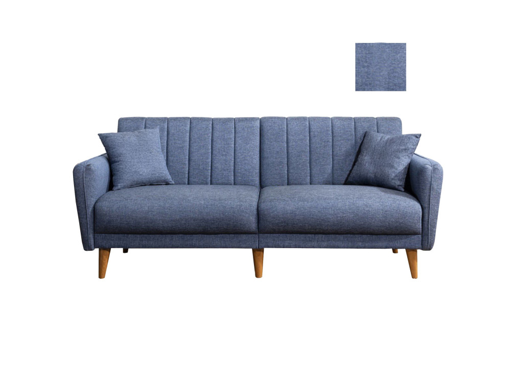 3-Sitzer Stoff-Schlafsofa "Aqua" 205 x 85 x 85 cm - Dunkelblau
