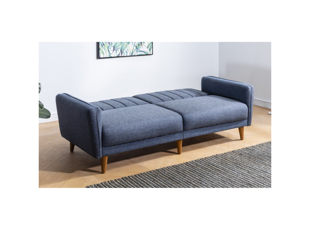 3-Sitzer Stoff-Schlafsofa "Aqua" 205 x 85 x 85 cm - Dunkelblau