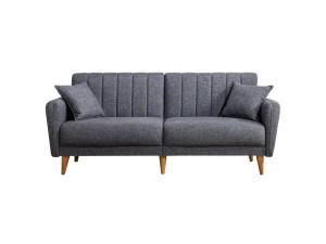 3-Sitzer-Schlafsofa mit Stoffbezug "Aqua" 205 x 85 x 85 cm - Dunkelgrau