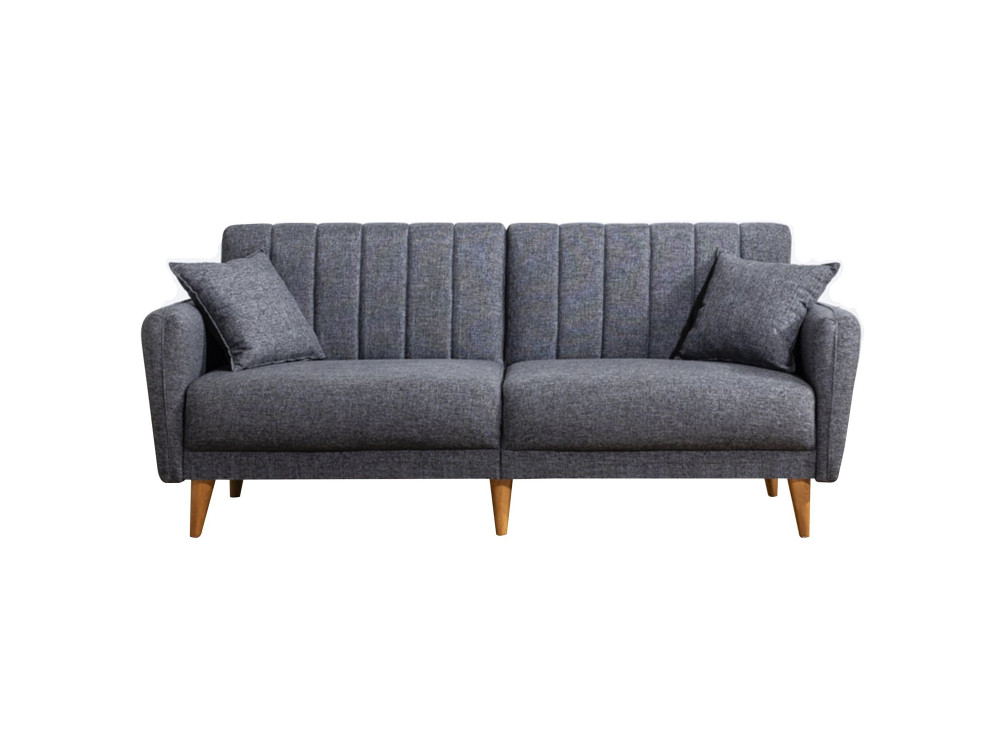 3-Sitzer-Schlafsofa mit Stoffbezug "Aqua" 205 x 85 x 85 cm - Dunkelgrau