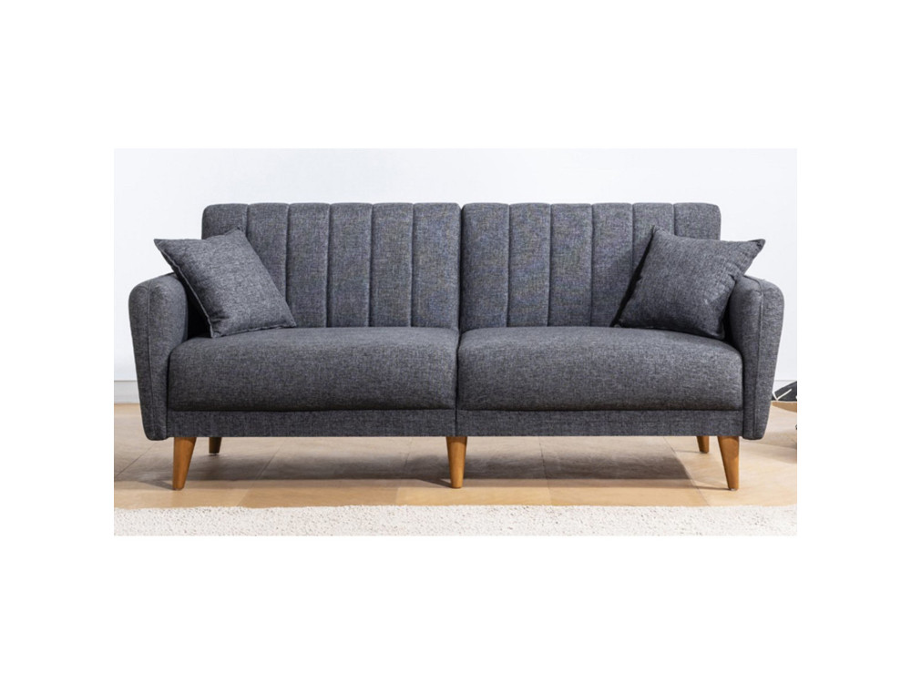 3-Sitzer-Schlafsofa mit Stoffbezug "Aqua" 205 x 85 x 85 cm - Dunkelgrau