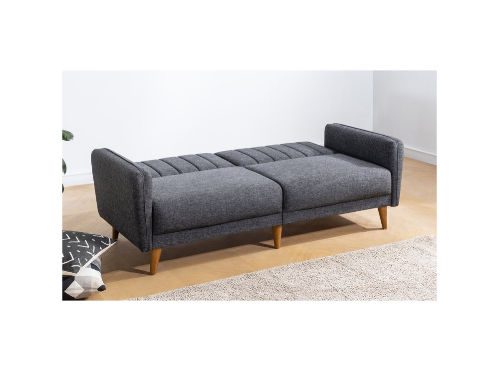 3-Sitzer-Schlafsofa mit Stoffbezug "Aqua" 205 x 85 x 85 cm - Dunkelgrau