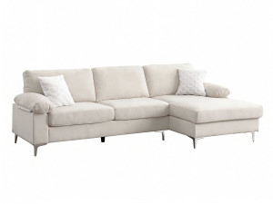 Ecksofa, gerade, aus Chenille-Stoff "Jade" - 3-Sitzer - Beige