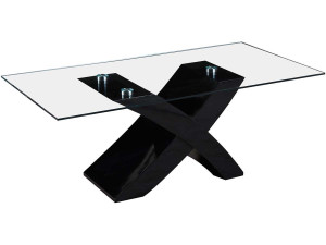 Rechteckiger Couchtisch "Tina" - 117 x 62 x 45 cm - Schwarz / MDF lackiert