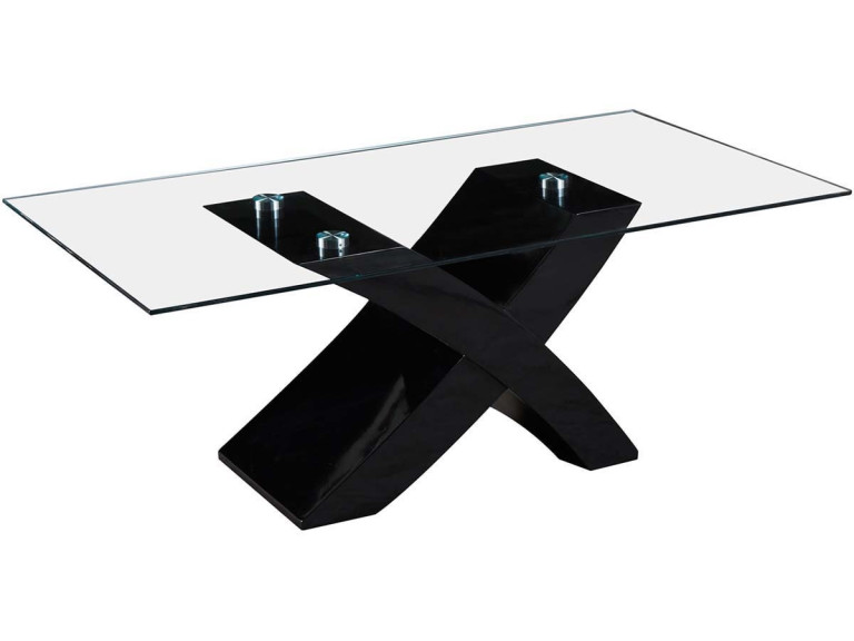 Rechteckiger Couchtisch "Tina" - 117 x 62 x 45 cm - Schwarz / MDF lackiert