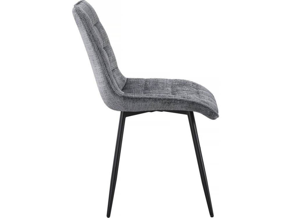 Premium-Esszimmerstühle „Yanis“ mit Stoffbezug – 4er-Set – Grau