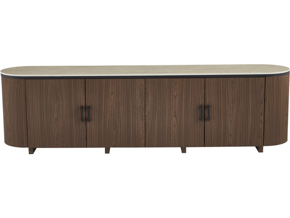 Ovales Holzbuffet "Portofino" - 200 x 40 x 55 cm - Braun