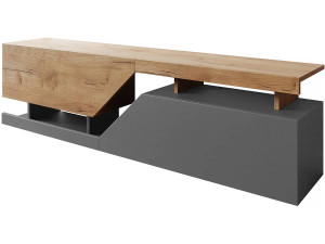 TV-Möbel "Ceelias" - 160 x 46 x 35 cm - Grau/Braun